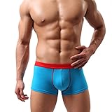 Voberry® Sexy Underwear Men's Boxer Briefs Shorts Bulge Pouch soft Underpants (XL, Blue)