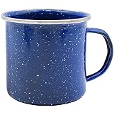 Grip 12oz Enamel Coffee Mug - Impact Resistant - Dishwasher Safe Enamel Finish - Great for Campsite, Tailgates, Picnics, BBQs (Blue)