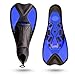 ouderstech Smart Short Blade Swim Fins for Training Swimming and Snorkeling (Blue, L)