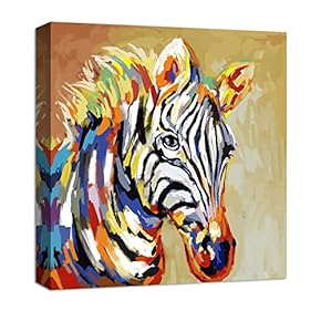 Canvas Wall Art Abstract Original Design Animals Painting Artwork for Home Prints Framed - 12x12 inches