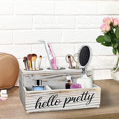 Y&ME Wood Hair Tool Organizer Countertop Hair Dryer Holder, Hair Tools