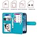 xhorizon Premium Leather Folio Case [Wallet Function] [Magnetic Detachable] Fashion Wristlet Purse Soft Flip Multiple Card Slots Case Cover ZA5 for Samsung Galaxy S3 (I9300) - Blue