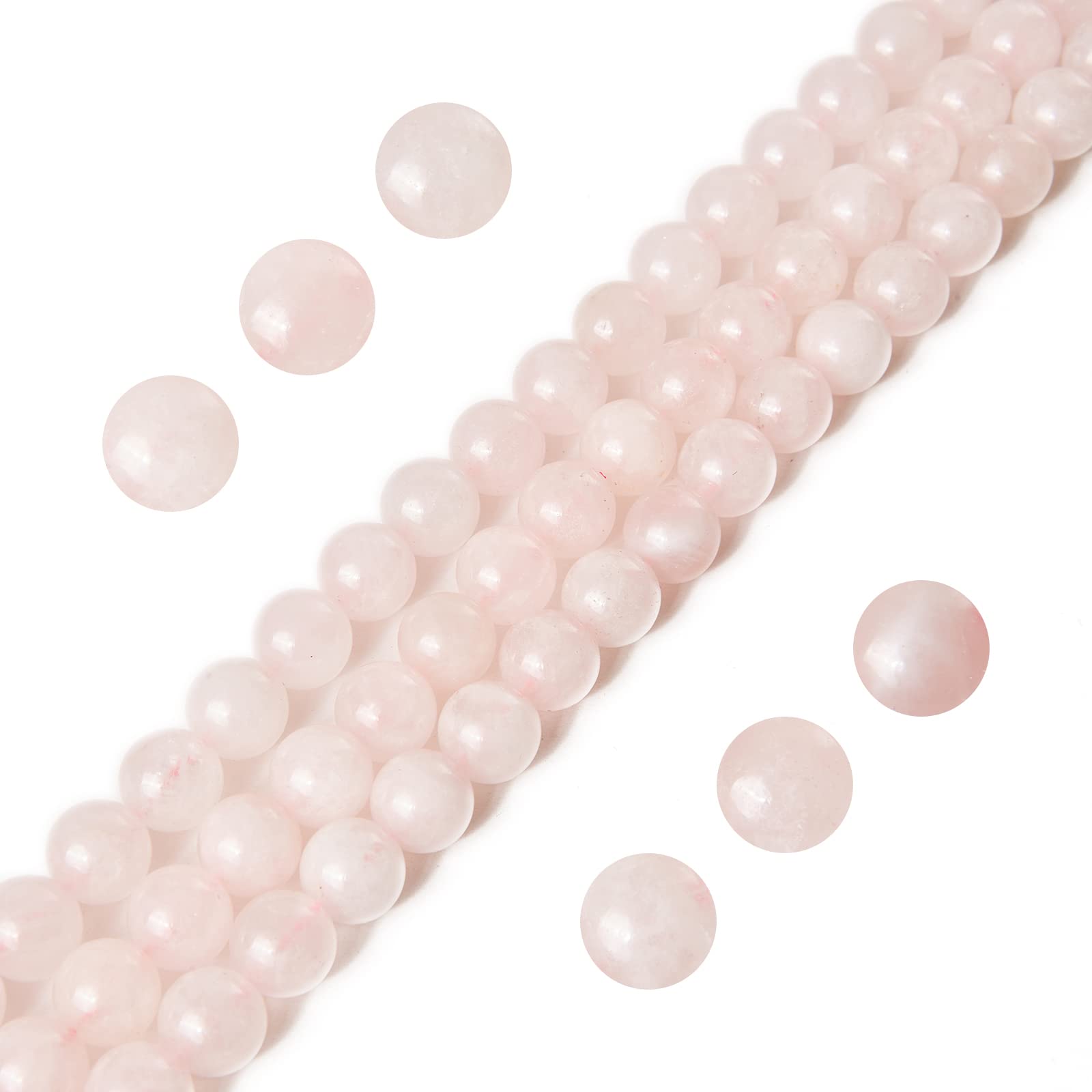Photo 1 of 100pcs 8mm Rose Quartz Beads Natural Gemstone Beads Round Loose Beads for Jewelry Making