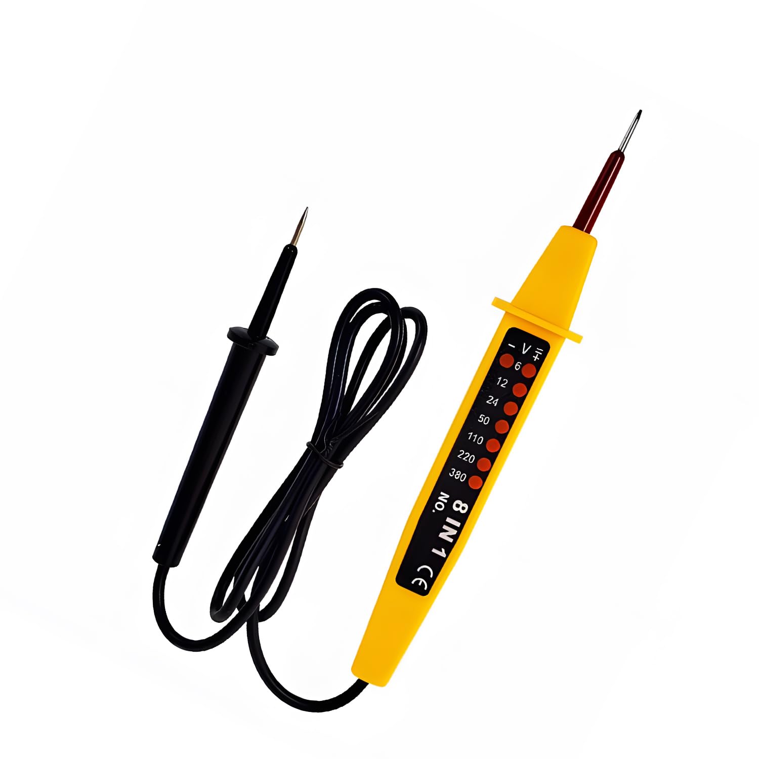 Two Pole Voltage and Continuity Tester, Yellow – Electrical Testing Tool for Accurate Voltage Measurement and Circuit Continuity