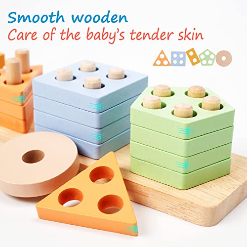 Symdiro Montessori Toys for 18+ Months Old Boys GirlsWooden Sorting