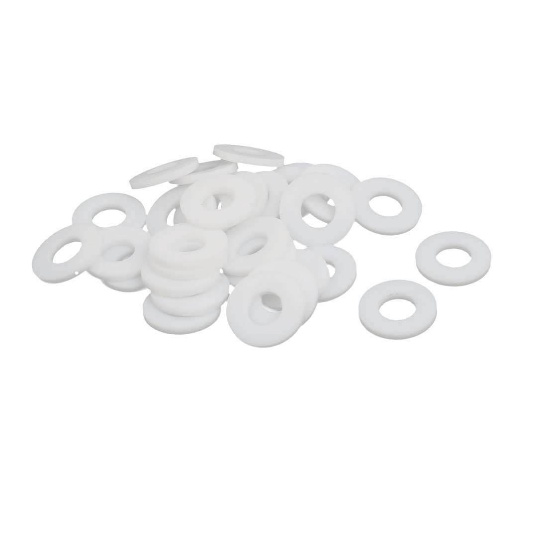 Sourcingmap 18mmx8mmx2mm PTFE Flat Washer Flange Gasket White 30pcs