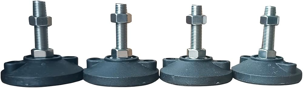 KATSU 4pk M16x60mm Leveling Feet Stainless Steel 100mm Nylon Base Heavy Duty
