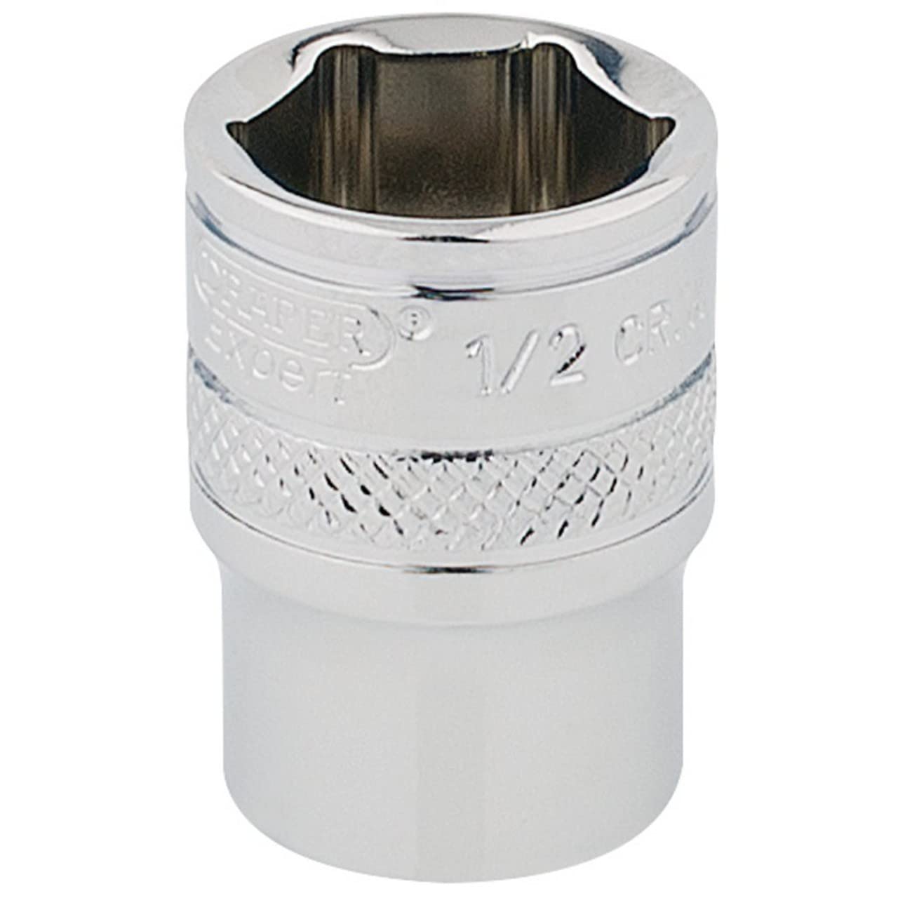 Draper 49010 1/4" Square Drive Polished Chrome Imperial Socket, 1/2" Size