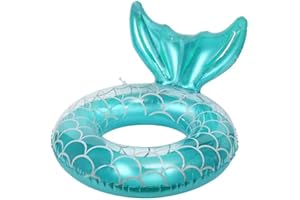 Audaisyly Children Swimming Ring, Inflatable Pool Floats Swim Tube Raft Toy with Fruits Mermaid Decorations Summer Water Fun Lounge Beach Lake Party Supplies for Kids