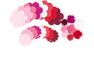 OVER THE RIVER FELT 32 Wool Blend Felt 3D Roses Die Cut Applique Flowers - Roses Are Red OTR Felt Made in USA