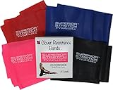 CLOVER RESISTANCE BANDS - Increase Flexibility & Range of Motion - For Dance, Ballet Stretch Band, Gymnastics, Physical Therapy and Fitness Training - Includes 4 Levels of Progressive Resistance