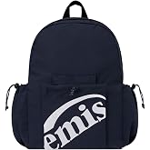 EMIS Logo Packable Nylon Unisex Casual Streetwear Backpack Navy