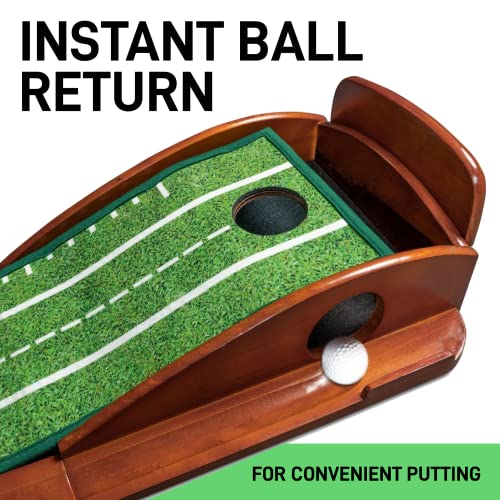 PERFECT PRACTICE Compact Putting Mat Indoor Golf Putting Green w/ReducedSized Hole Putting