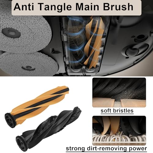 Replacement Accessories for Dreame X50 Ultra Complete/L50 Pro Ultra/X50 Master/L40s Pro Ultra/Mova V50 Ultra Complete, 1 Main Brush, 6 Bags, 6 Mop Cloths, 2 Hepa Filter, 4 Side Brushes