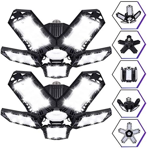 LED Storage Lights 2 Pack 100W Deformable 10000LM E26 Screw-in Bulb