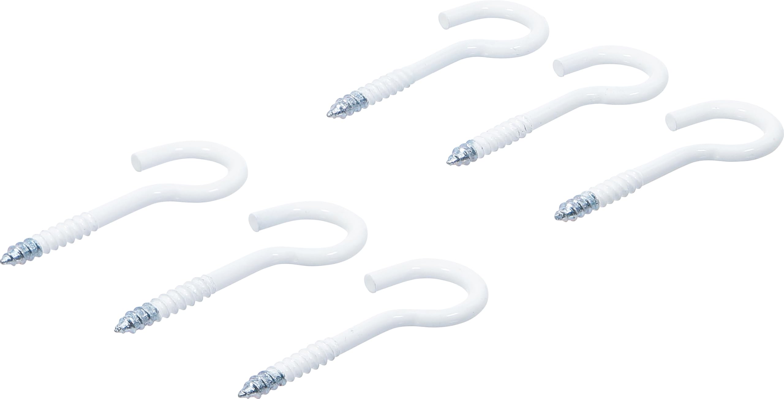 BGS Diy 88181 | Screw Hook Assortment | white | plastic-coated | 60 mm | 6 pcs.