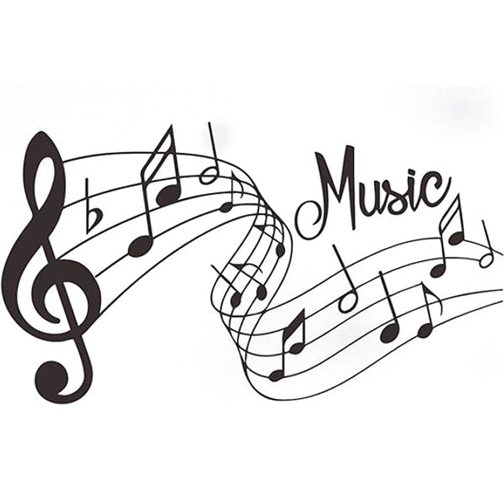 CREATCABIN Music Wall Decals Musical Note Wall Stickers Vinyl Music Symbols Decoration Mural Decals Waterproof Home Decor Art for DIY Classroom Living Room Bedroom Studio 13.4 x 23.6Inch