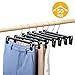 HOUSE DAY Black Pants Hangers 50 Pack, 12 Inch Skirt Hangers with Non-Slip Big Clips and 360° Swivel Hook, Heavy Duty Slim Plastic Pant Hanger, Space Saving Clip Hanger for Pants, Skirts, Shorts