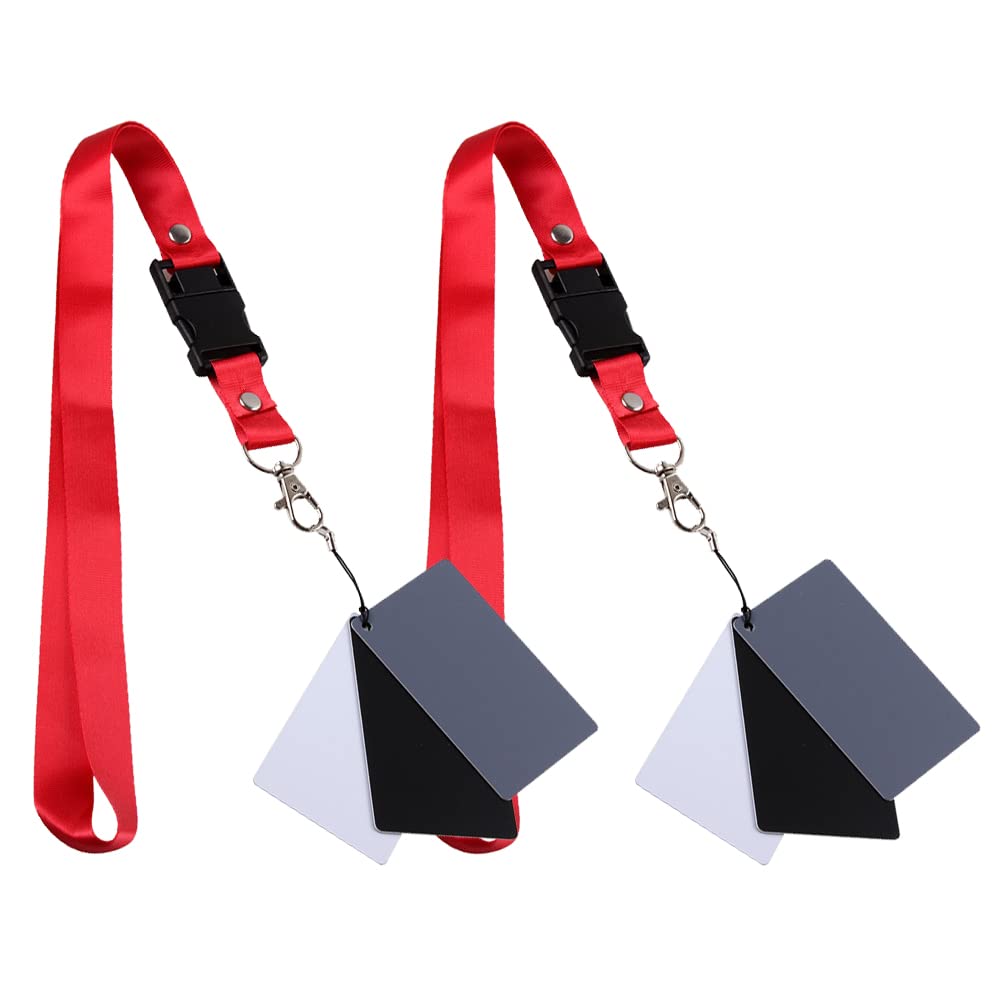 2 Pack Grey Card White Balance Card 3 Color Durable Balance Card 3 in 1 18% Digital Photography Exposure Card for Photography Lovers