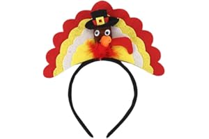 Wgudzpj Turkey Headbands for Thanksgiving Turkey hairband Holiday Funny Hats Costume Party Dress Up