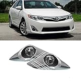 Mifeier FIT:12-15 Camry JDM Clear Lens Chrome Cover Driving Fog Lights+Bulbs+Switch+Wiring
