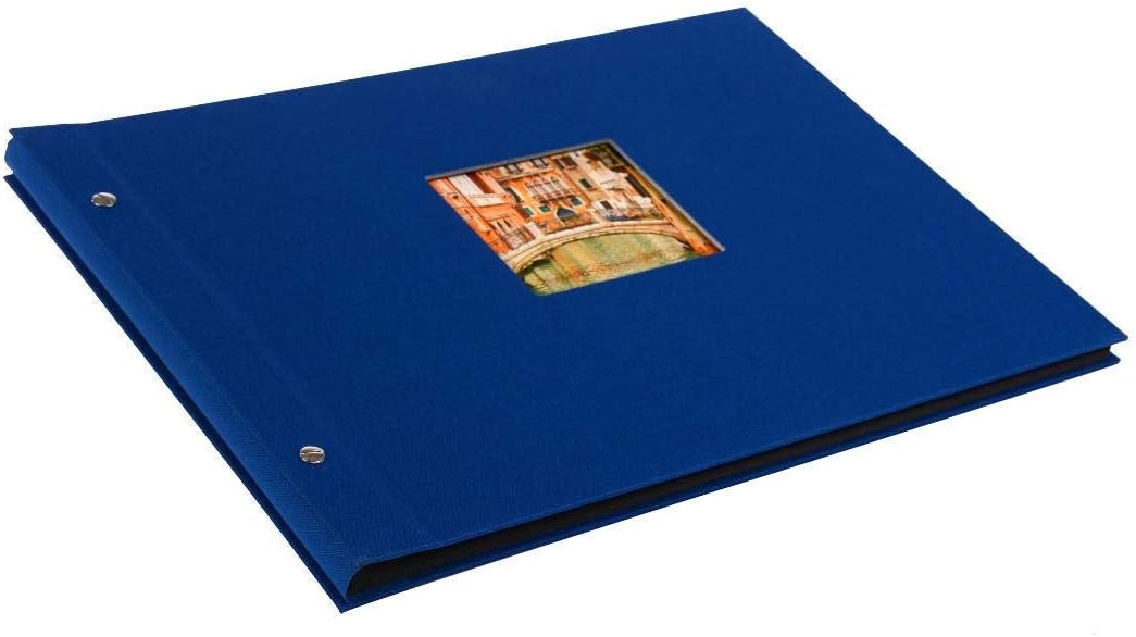 Goldbuch Photo Album Trend, Bella Vista, 39 x 31 cm, 40 Black Pages with Glassine Dividers, Extensible, Linen, Blue, 28975 - Image 3