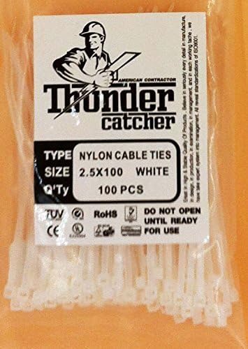 White Nylon Cable Zip Ties Self Locking 2.5mm X 4 by American Contractor