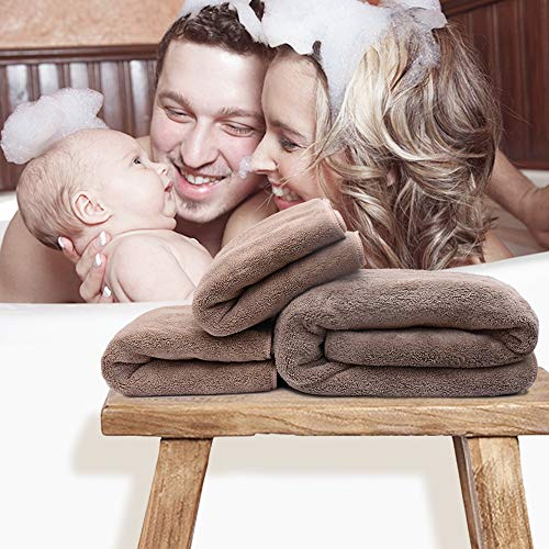 Luxurious Towel Set, Superfine Fiber Bath Towel and 2 Hand Towels Ultra Soft and Comfortable Durable Tear Resistant Perfect for Bathroom Decoration - Thumbnail 6
