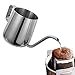 TOP-MAX Long Narrow Spout Coffee Pot (12 oz) - Food Grade Stainless Steel with Hanging Ear Hand Blunt Pour Over Gooseneck Kettle for Coffee & Tea