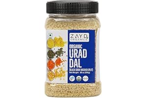 Zayd Organics Urad Dal, Split Matpe Beans, USDA Organic, 1.75lbs (800g)