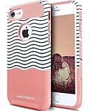 iPhone 7 Case, BENTOBEN Ultra Slim Dual Layer Hard PC Shell Flexible TPU Shock Absorption Bumper Wave Pattern Durable Hybrid Protective Case for iPhone 7 (2016 Release), Rose Gold