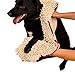 Soggy Doggy Super Shammy Dog Towel - Microfiber Chenille Towel for Drying Dogs and Cleaning Paws - Fast Drying with Hand Pockets for Ease (Beige/Red Trim, 31” x 14”)