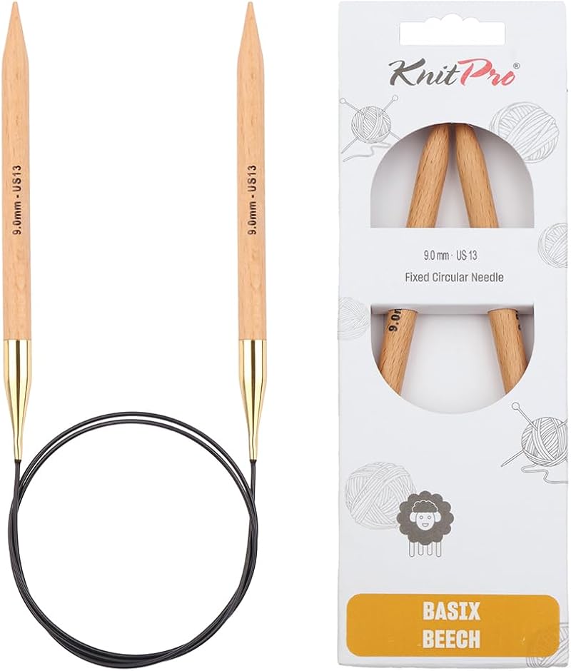 KnitPro Basix Beech Fixed Circular Needles 32in 9.00mm