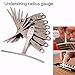 Akface Set of 9 Understring Radius Gauge ,Bridge Saddle Adjustments Rulers for Electric Bass and Acoustic Guitar