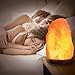 Himalayan Salt Lamps with Wood Base, Cozyswan Glow Hand Carved Natural Crystal Rock Salt Night Light with UL Listed Plug,Amber, 7 - 9-Inch for Lighting, Decoration and Air Purifying