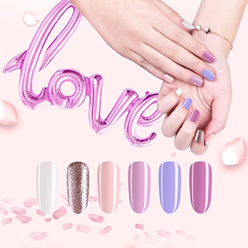 MICHEYGel Gel Nail Polish, 6 pcs, Soak Off UV Gel Nail Polish Set,Pink Series MICHEYGel Gel Nail Polish, 6 pcs, Soak Off UV Gel Nail Polish Set,Pink Series