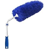 Unger Connect and Clean Microfiber Duster with Pivoting Handle, Dusters for Cleaning, Compatible with Telescopic Poles, Dusting Tools, Cleaner Tool for Windows, TVs, Moldings, Cupboards, Cabinets
