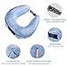 LANGRIA Memory Foam Neck Pillow Ergonomic Contoured U-Shape Travel Pillow with Adjustable Neck Size Washable Cover for Plane Train Car Bus Office (Striped Arctic Blue)
