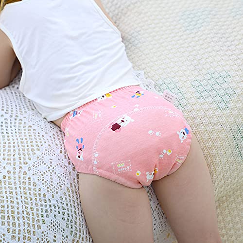 U0U Baby Girls'4 Pack Cotton Training Pants Toddler Potty Training Underwear for Boys and Girls 12M-4T