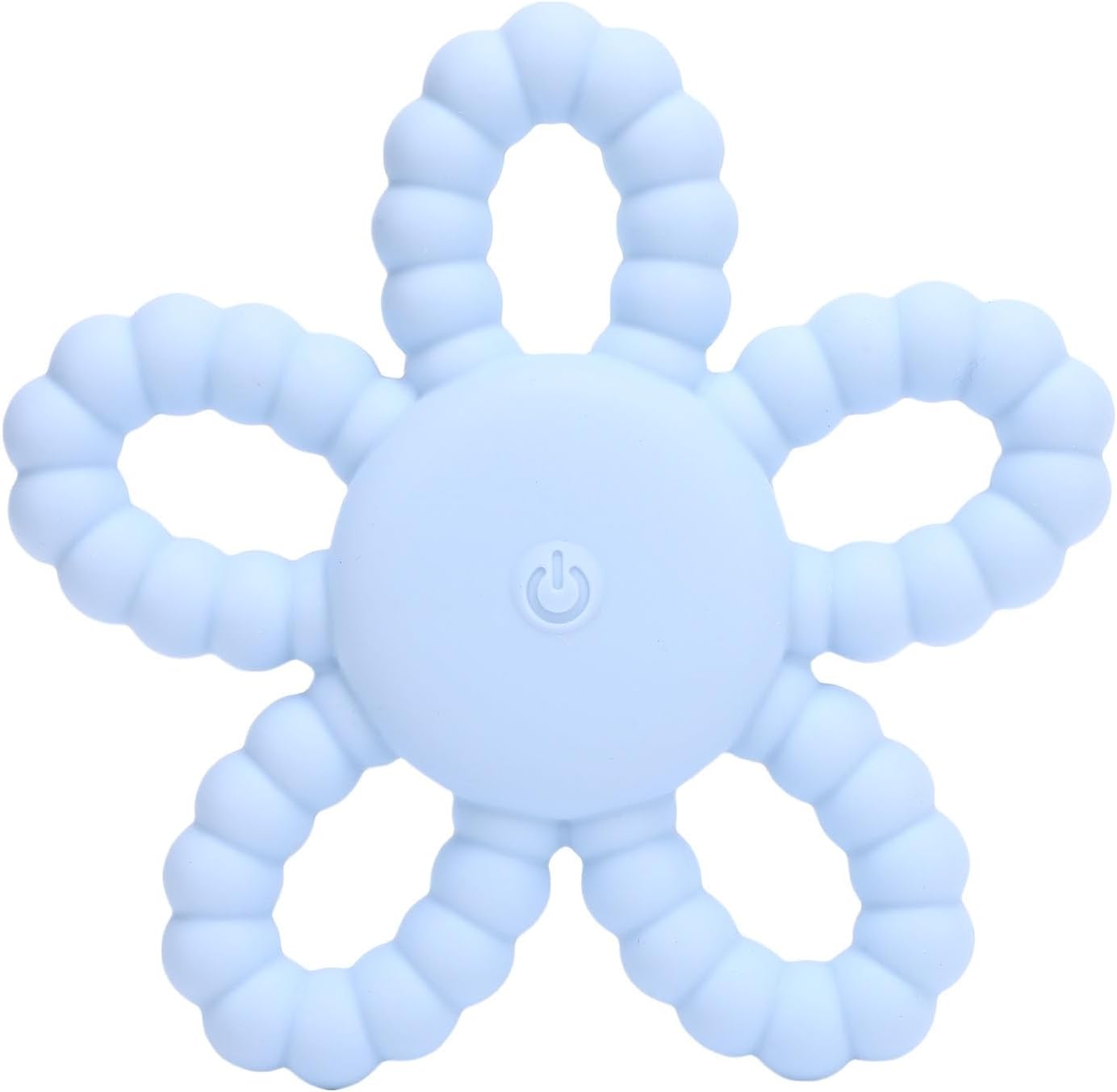 Generic Vibrating Sensory Chew Toy Textured Massage Silicone Teether Easy Grasp for Babies 6-12 Months Old, Easy to Clean (Sky Blue)