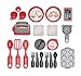 American Plastic Toys Cozy Comfort Kitchen Playset, Realistic Light-Up Burner with Fun Bubbling Sound, 22 Play Kitchen Accessories, Chef Role Play Encourages Imagination, for Ages 3+