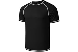 Idtswch Mens Big and Tall Swim Shirt Sun Protection UPF 50+ Rash Gard Quick Dry T-Shirt