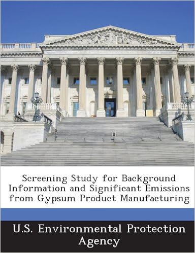 Screening Study for Background Information and Significant Emissions from Gypsum Product Manufacturing
