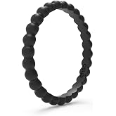 Enso Rings Stackable Beaded Silicone Wedding Ring &ndash; Hypoallergenic Unisex Stackable Wedding Band &ndash; Comfortable Minimalist Band &ndash; 2.5mm Wide, 8mm Thick