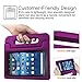 Fintie Shock Proof Case for Amazon Fire (Previous 5th Generation, 2015 7 inch) - Kiddie Series Light Weight Convertible Handle Stand Kids Friendly Cover, Purple