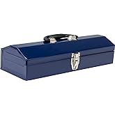 TCE ATB102U Torin 16" Hip Roof Style Portable Steel Tool Box with Metal Latch Closure, Blue