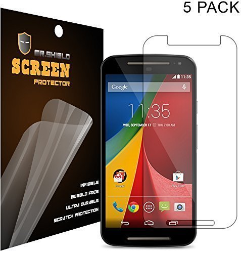 [5-PACK] Mr Shield For Motorola Moto G2/Moto G (2nd Generation) Premium Clear Screen Protector with Lifetime Replacement Warranty