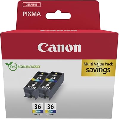Canon CLI-36 Twin Pack 2 Colour Cartridges Genuine Recycled Packaging