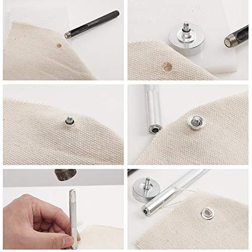 Grommet Kit,Grommets 1/4 inch Heavy Duty Metal Eyelets Kit for Fabric