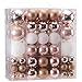 Sea Team 125-Pack Shatterproof Rose Gold Christmas Ball Ornaments Set, Assorted Multi-Sized Hanging Baubles, Xmas Tree Decorations, Seasonal Décor for Holiday Wreath Garland, Hooks Included